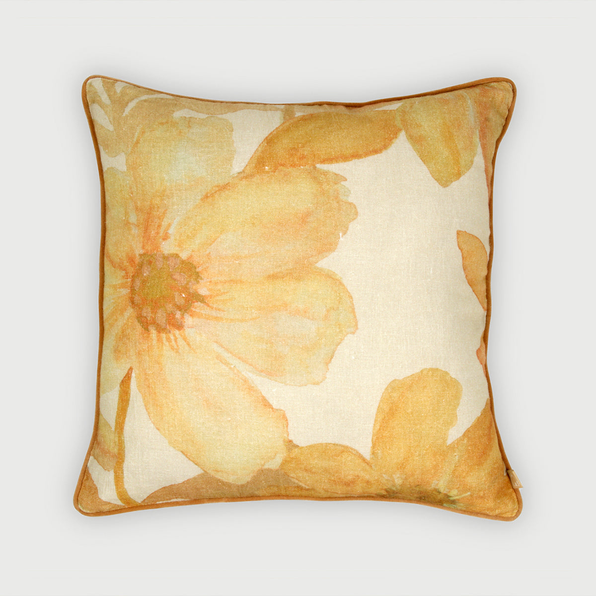 Wildflower Peach Linen Cushion Cover