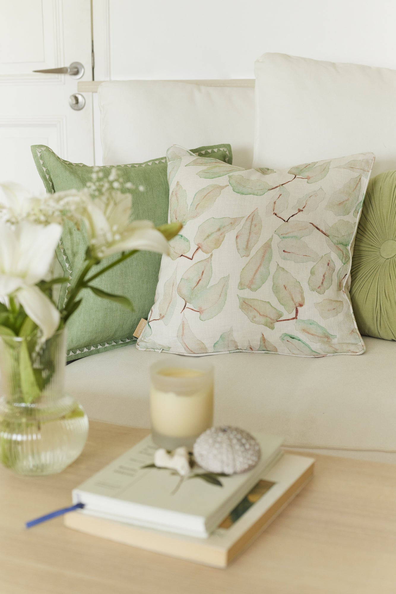 Grove Ivory Linen Cushion Cover
