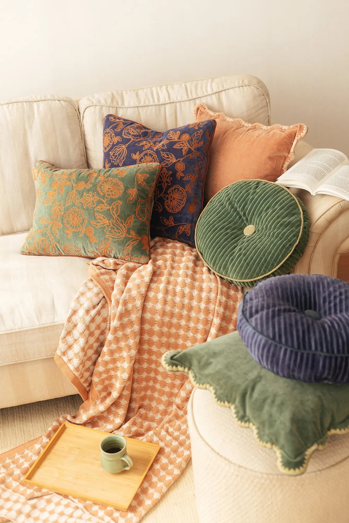 Mirage Scallop Eucalyptus Cushion Cover SanctuaryLiving