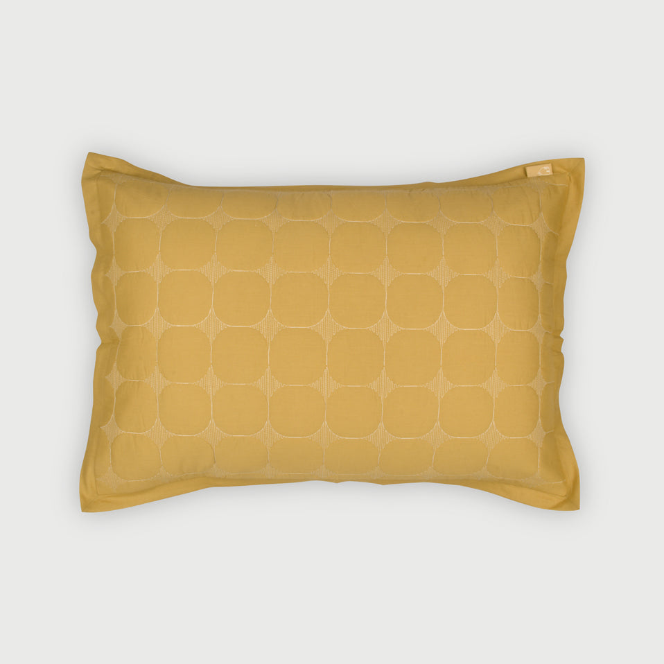 Zen Ochre Cotton Quilted Bedding Set