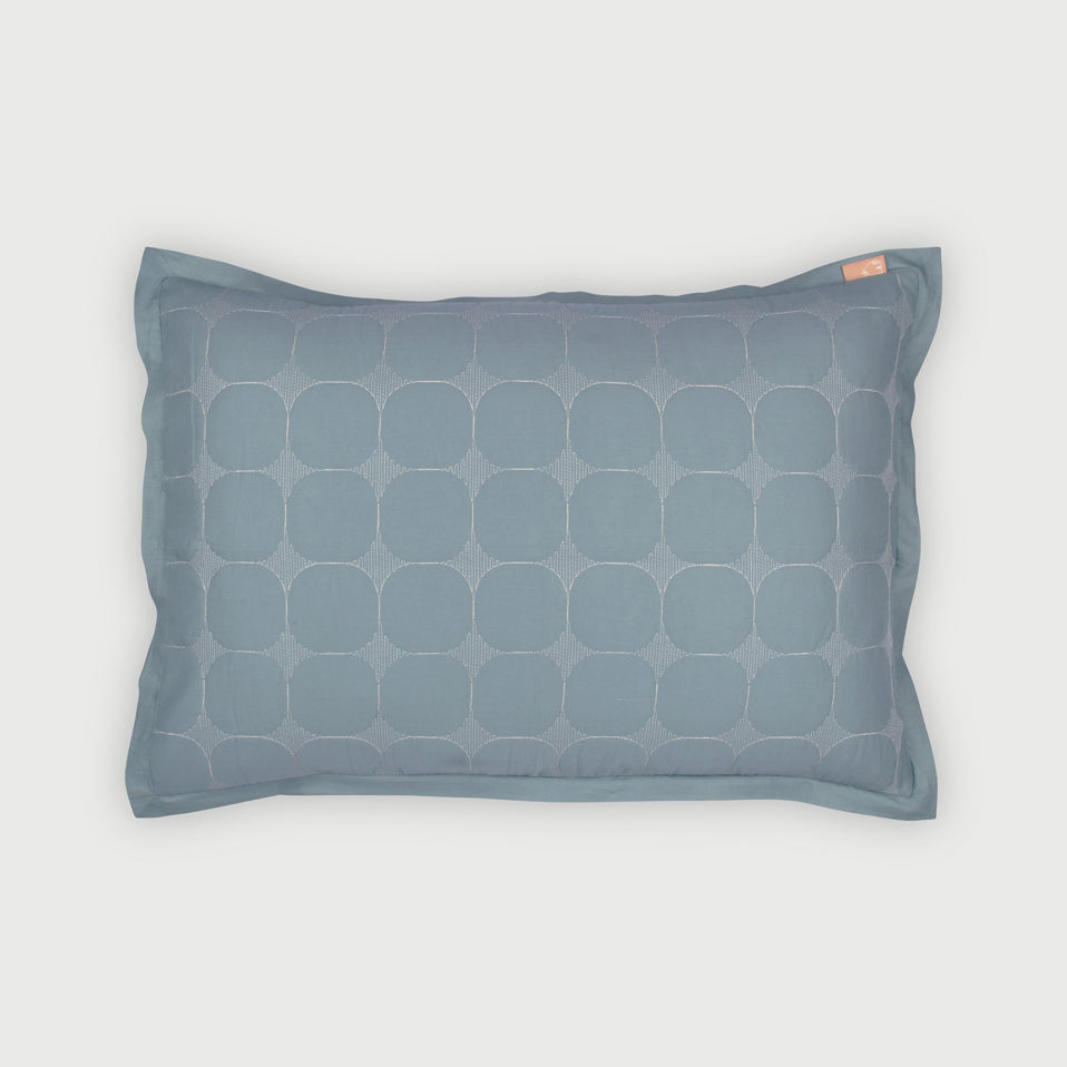 Zen Azure Cotton Quilted Bedding Set