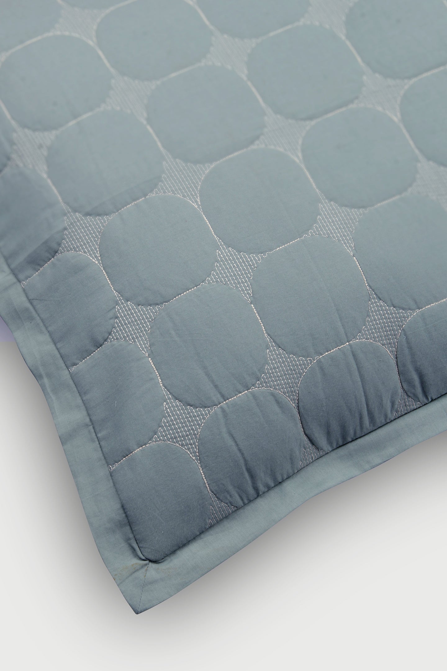 Zen Azure Cotton Quilted Bedding Set