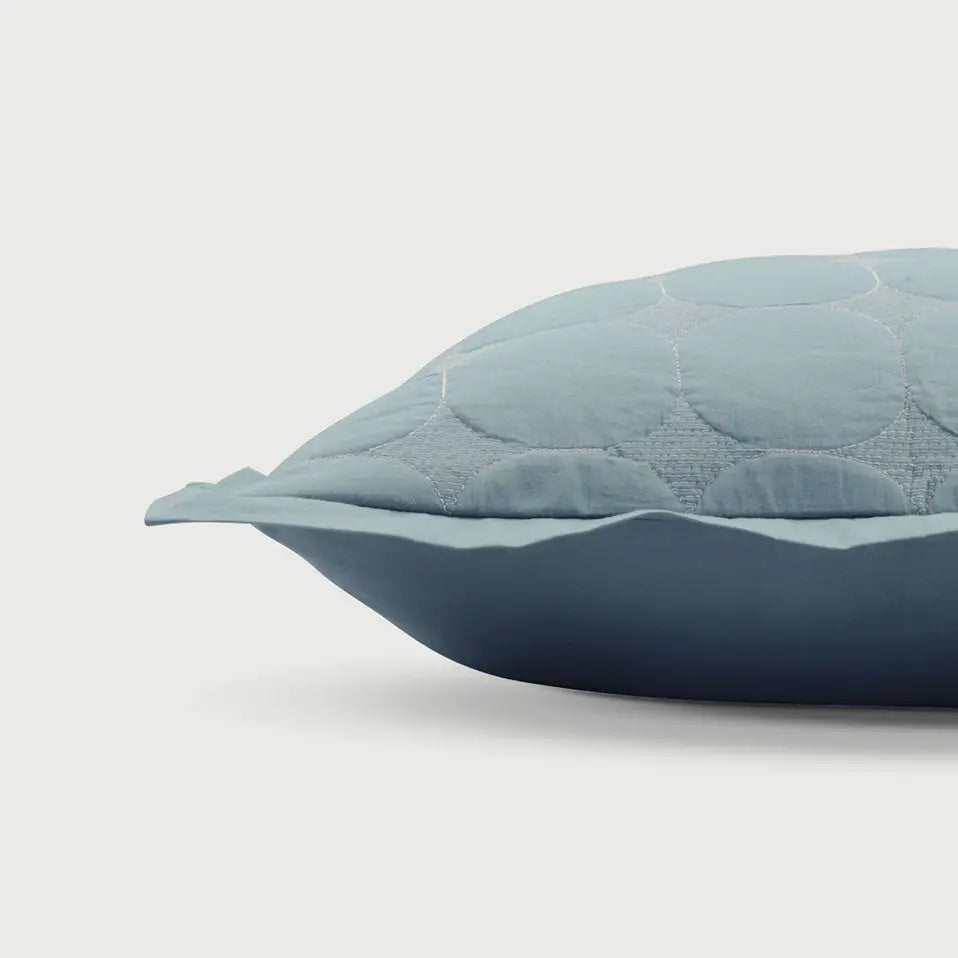 Zen Azure Cotton Quilted Bedding Set SanctuaryLiving