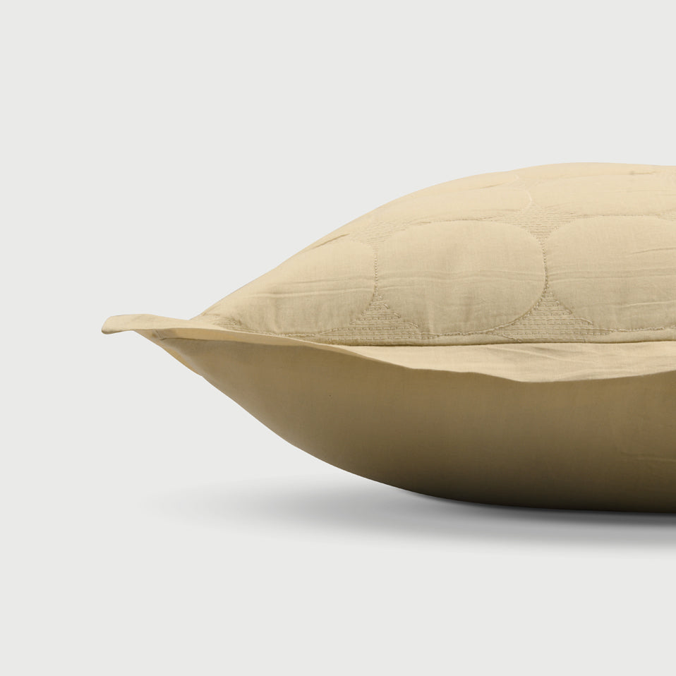 Zen Beige Cotton Quilted Bedding Set