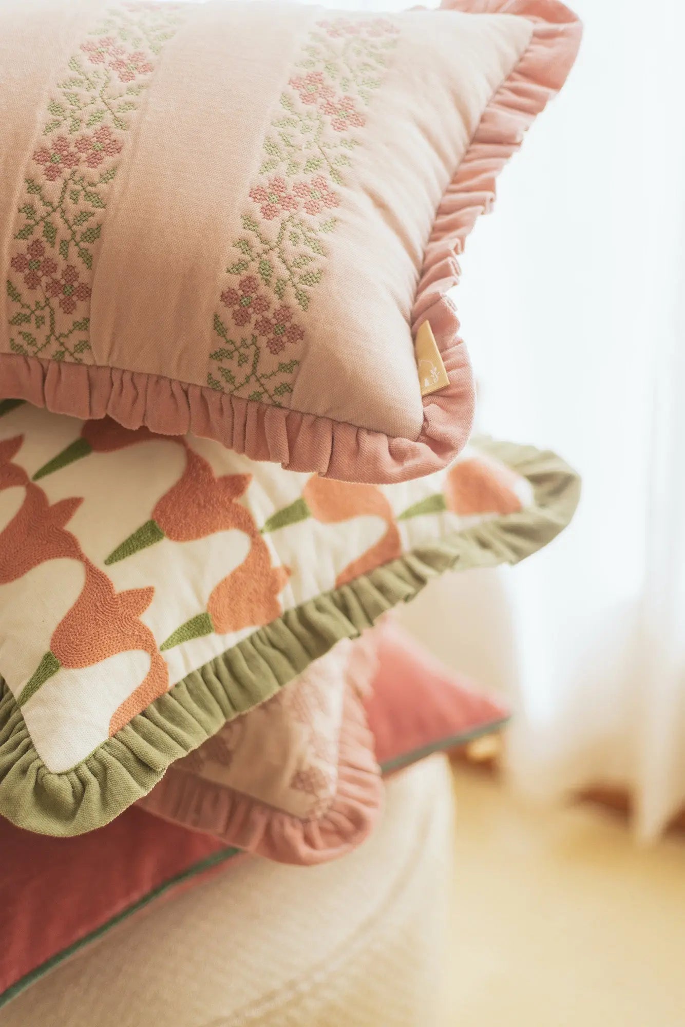 Tulip Raspberry Oblong Cushion Cover SanctuaryLiving