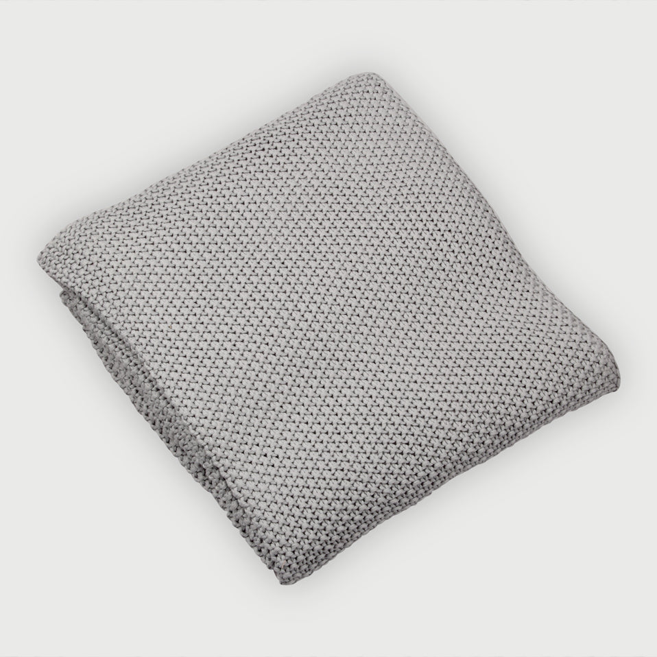 Soft Blue Moss Knit Throw