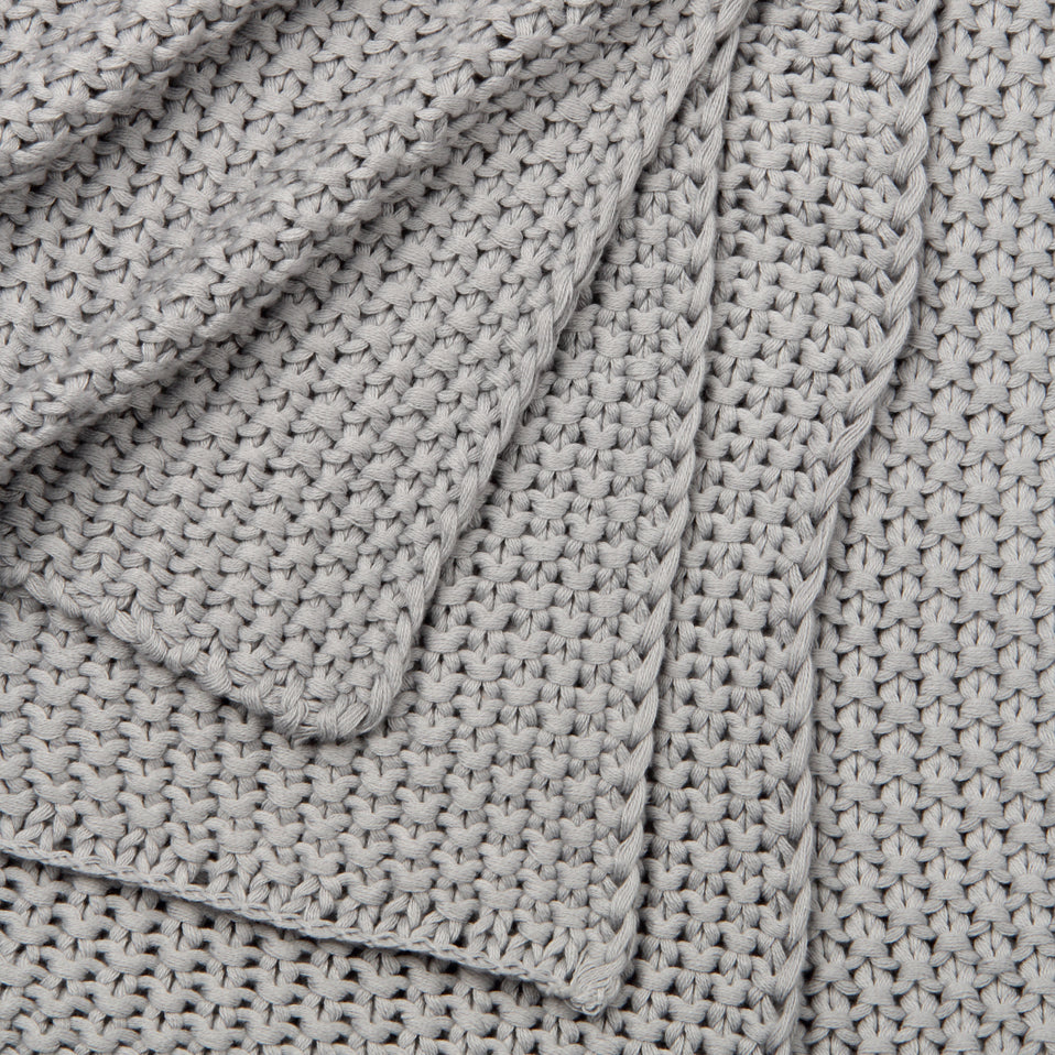Soft Blue Moss Knit Throw