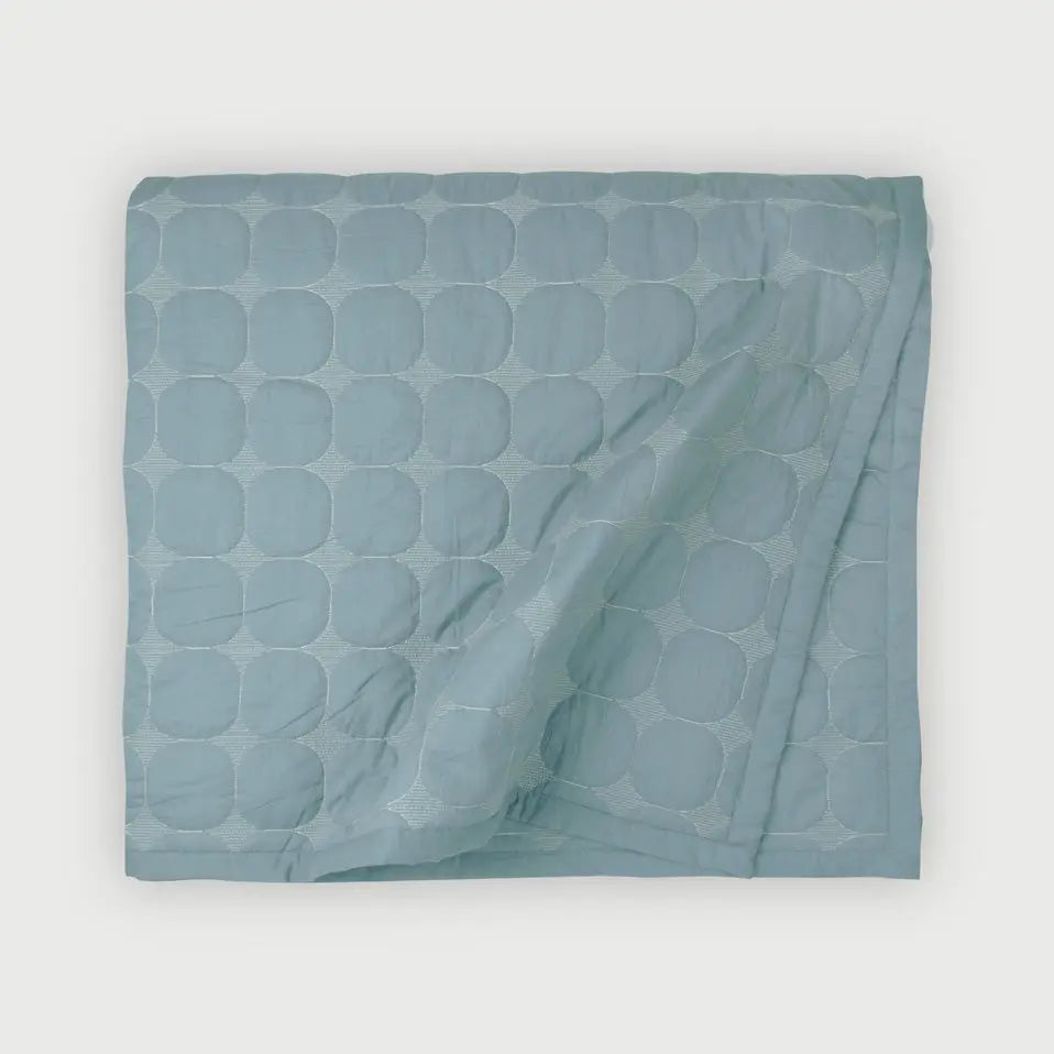 Zen Azure Cotton Quilted Bedding Set SanctuaryLiving