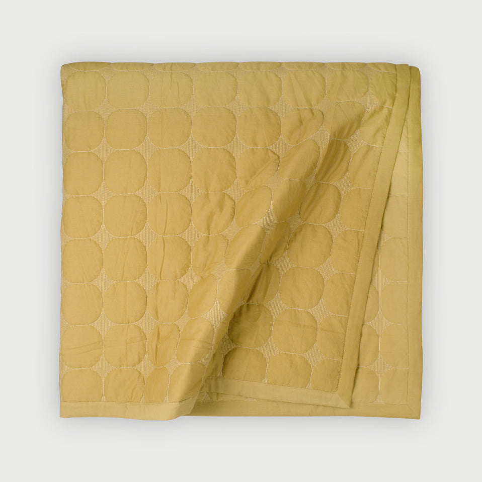 Zen Ochre Cotton Quilted Bedding Set