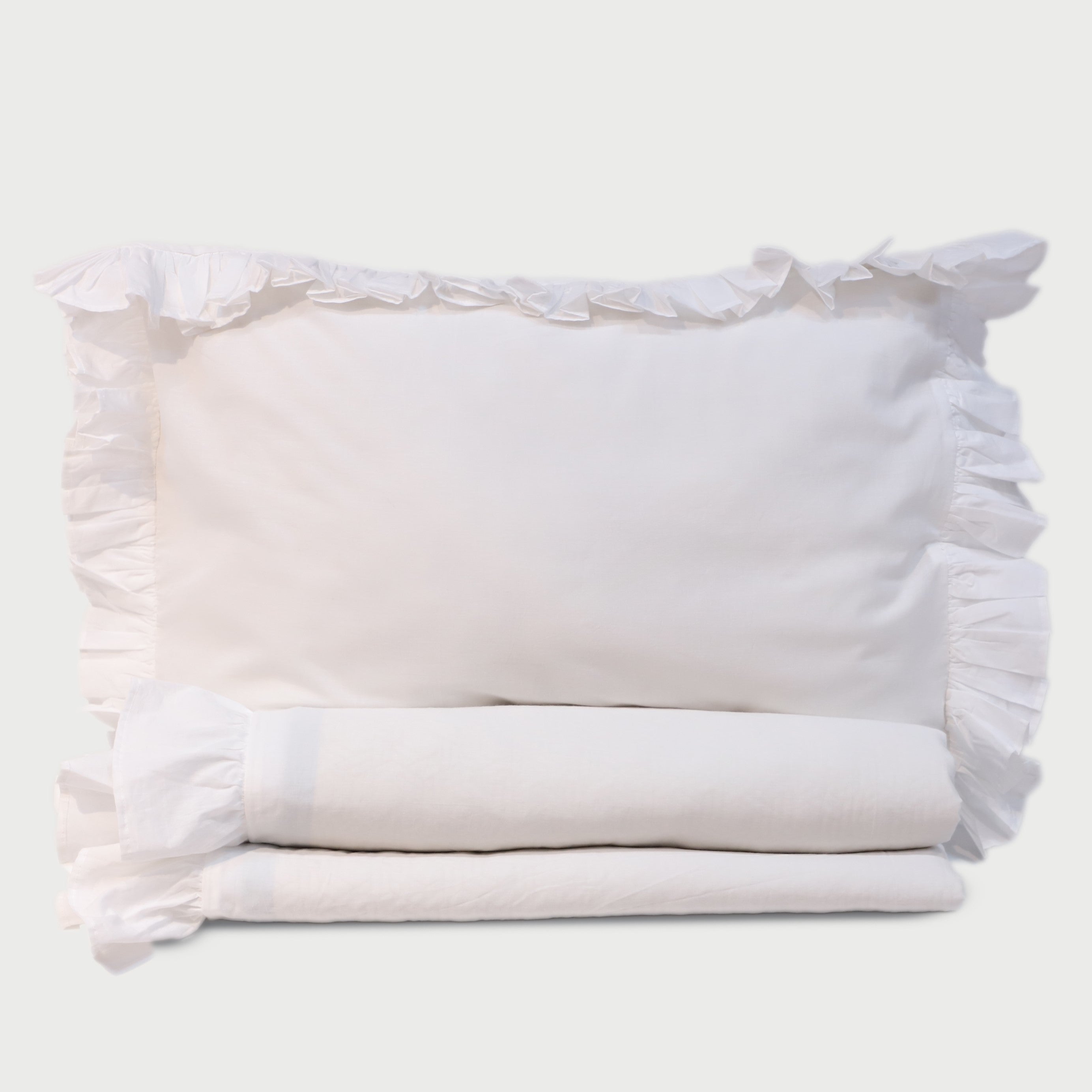 Ruffle Ivory Duvet Cover