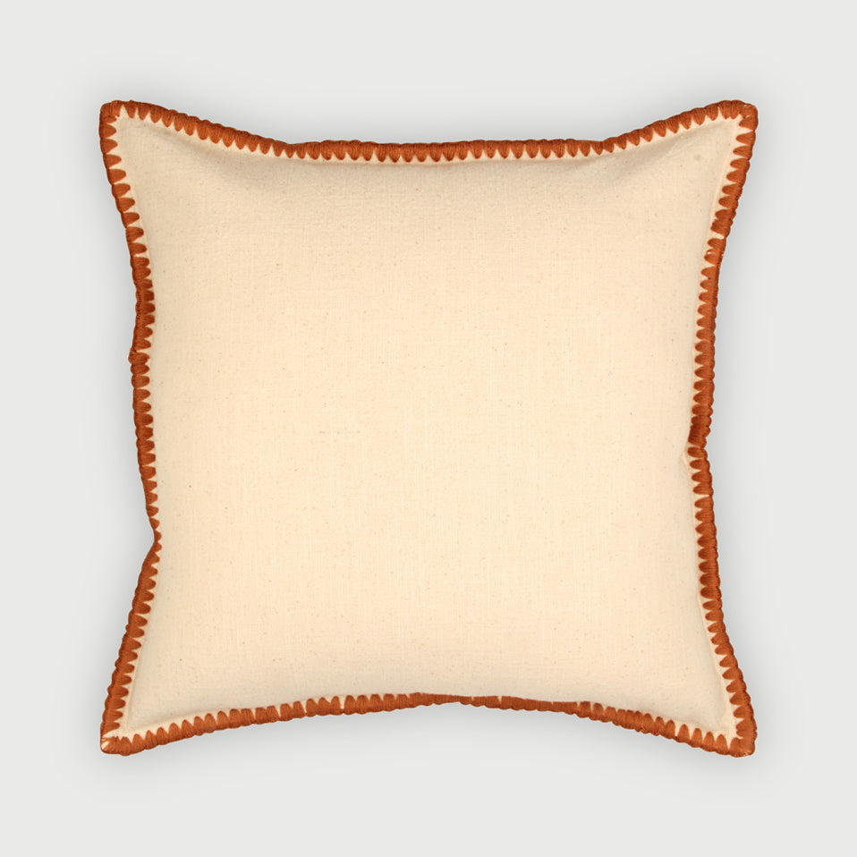 Sofia Amber Embroidered Cotton Cushion Cover