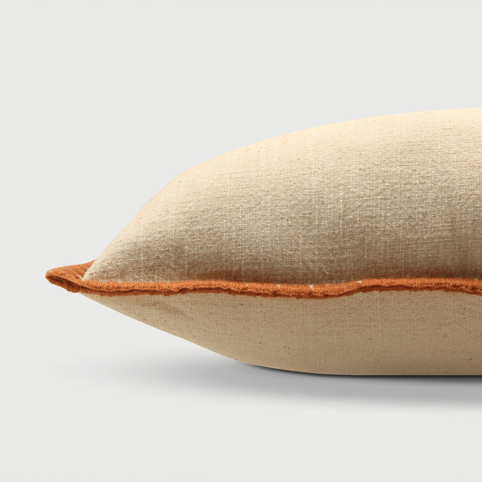 Sofia Amber Embroidered Cotton Cushion Cover