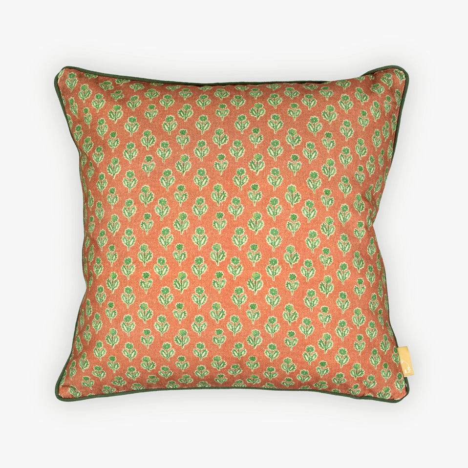 Viola Terracotta Cotton Cushion Cover