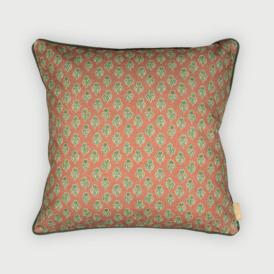 Viola Terracotta Cotton Cushion Cover