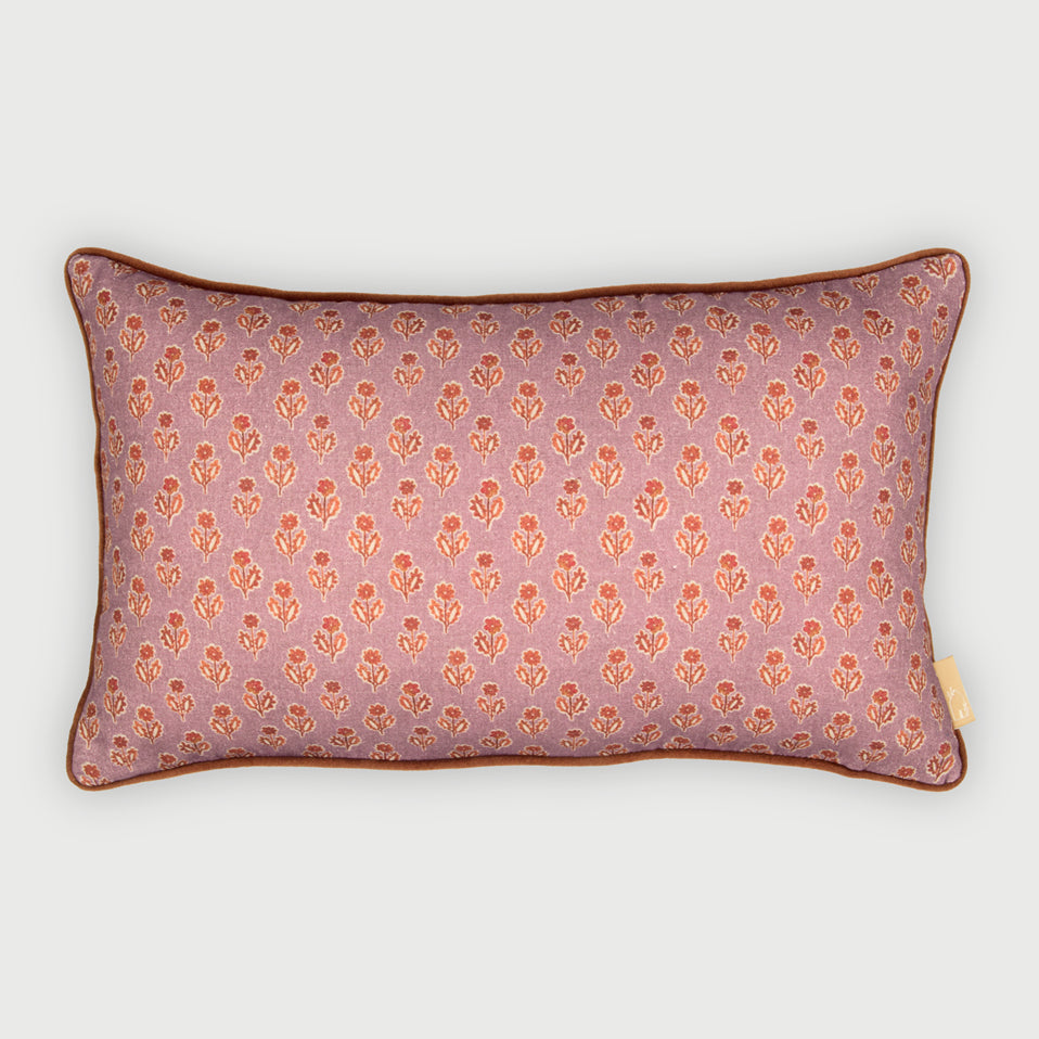 Viola Lavender Cotton Oblong Cushion Cover