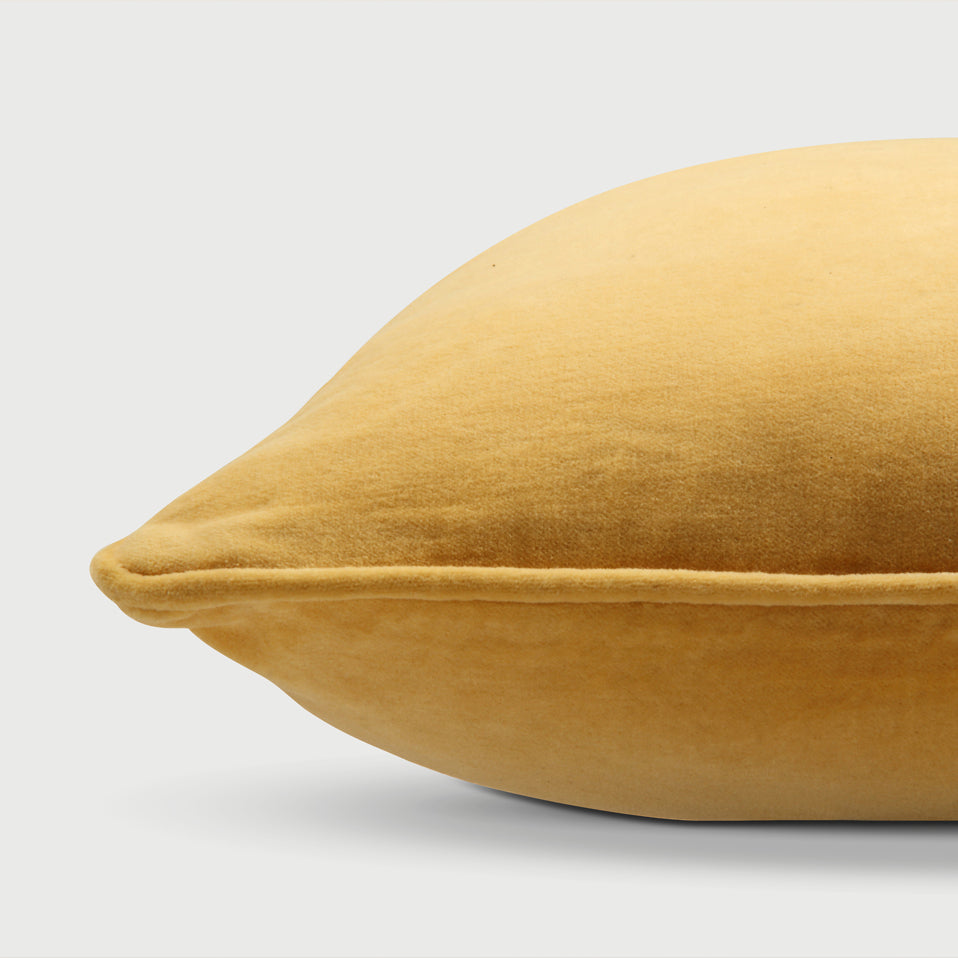 Butter Yellow Velvet Euro Sham