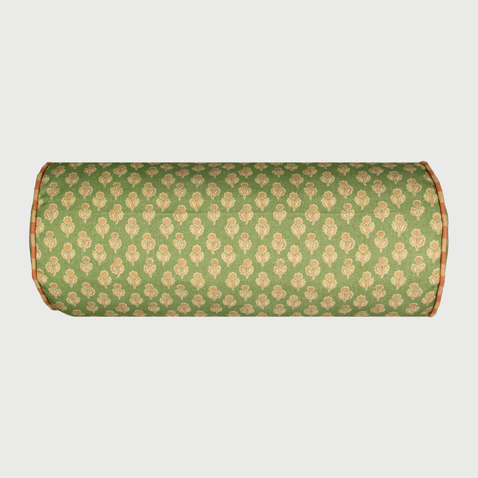 Viola Forest Green Cotton Bolster Cover