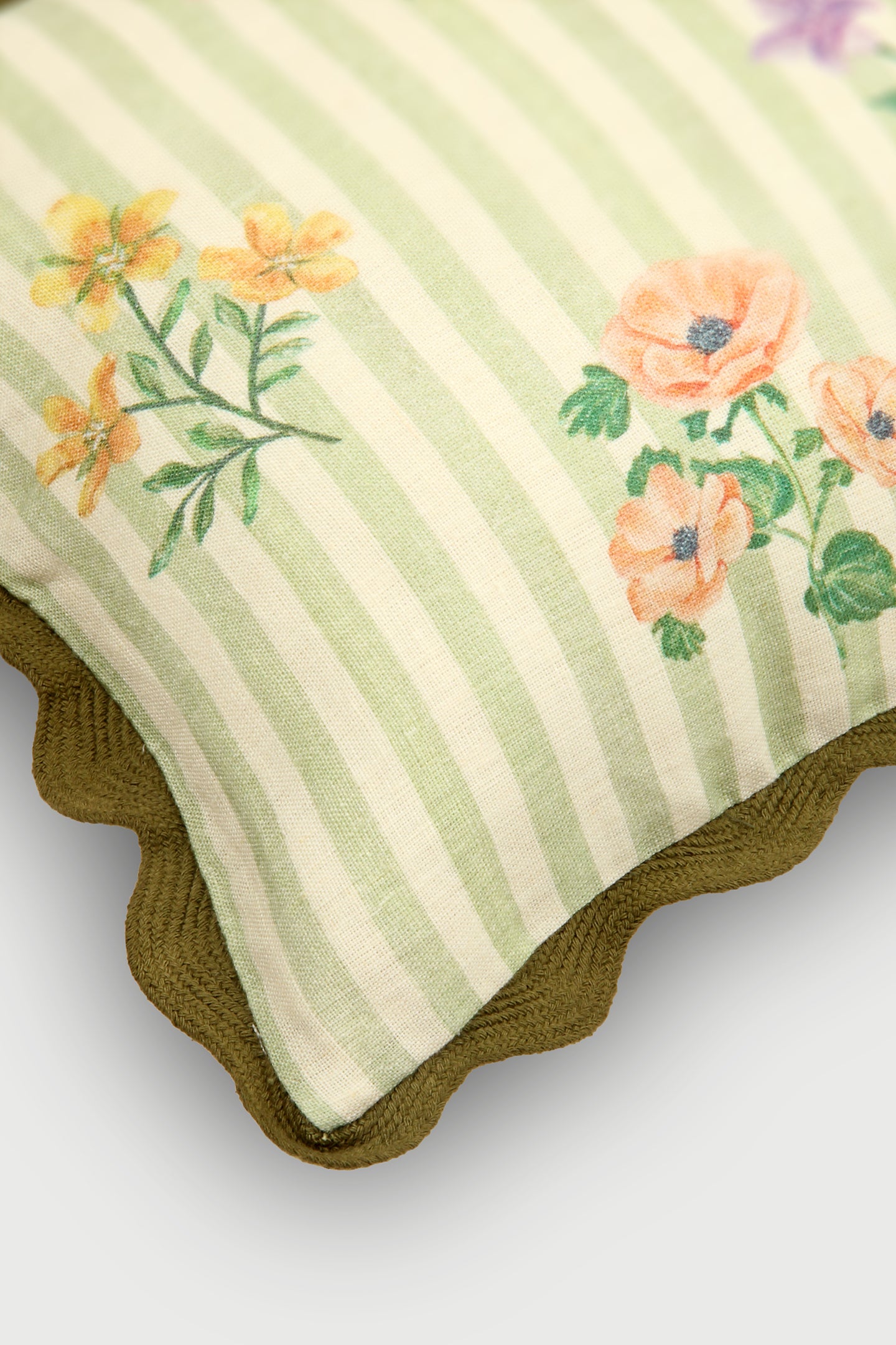 Rosalia Forest Green Linen Oblong Cushion Cover