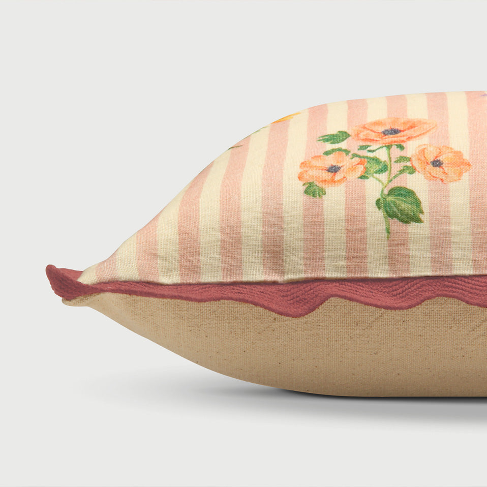 Rosalia Dusty Rose Linen Oblong Cushion Cover