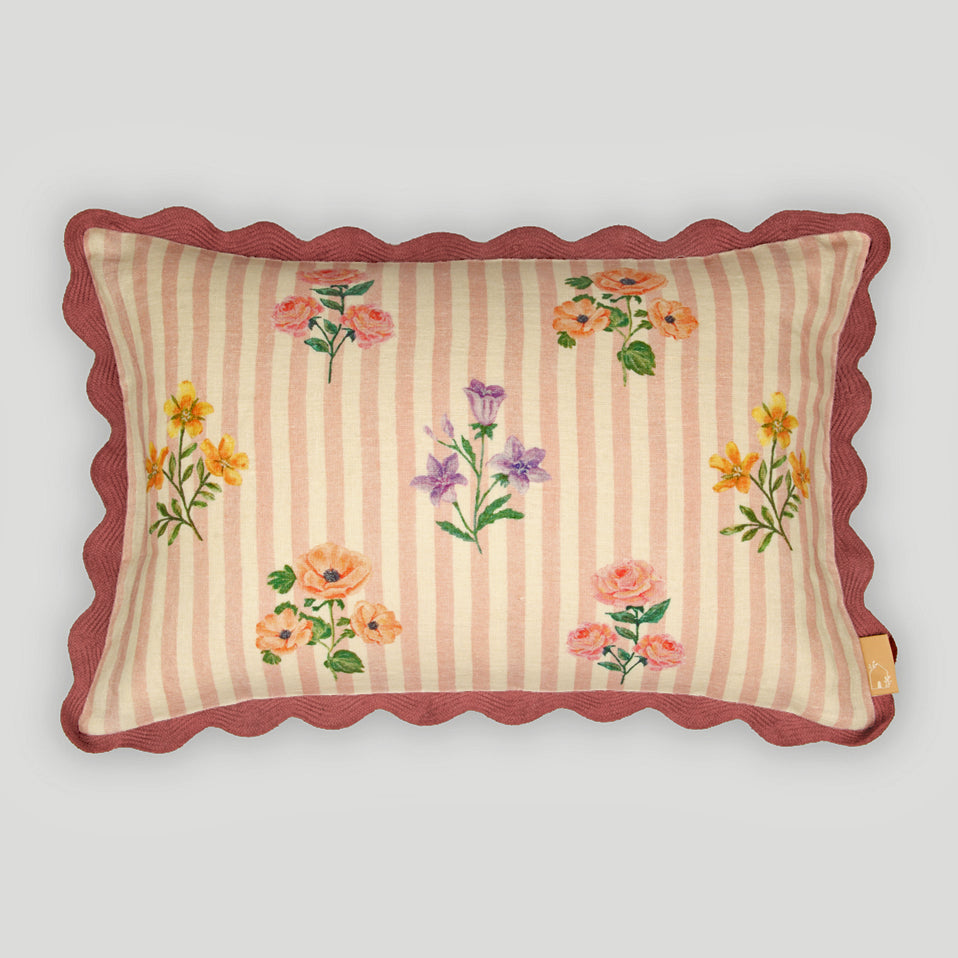Rosalia Dusty Rose Linen Oblong Cushion Cover