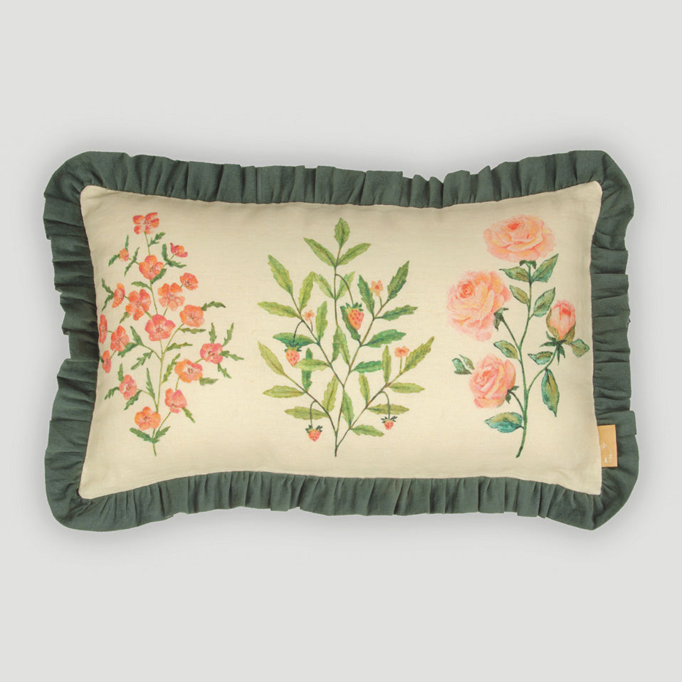 Fiora Ivory Linen Oblong Cushion Cover
