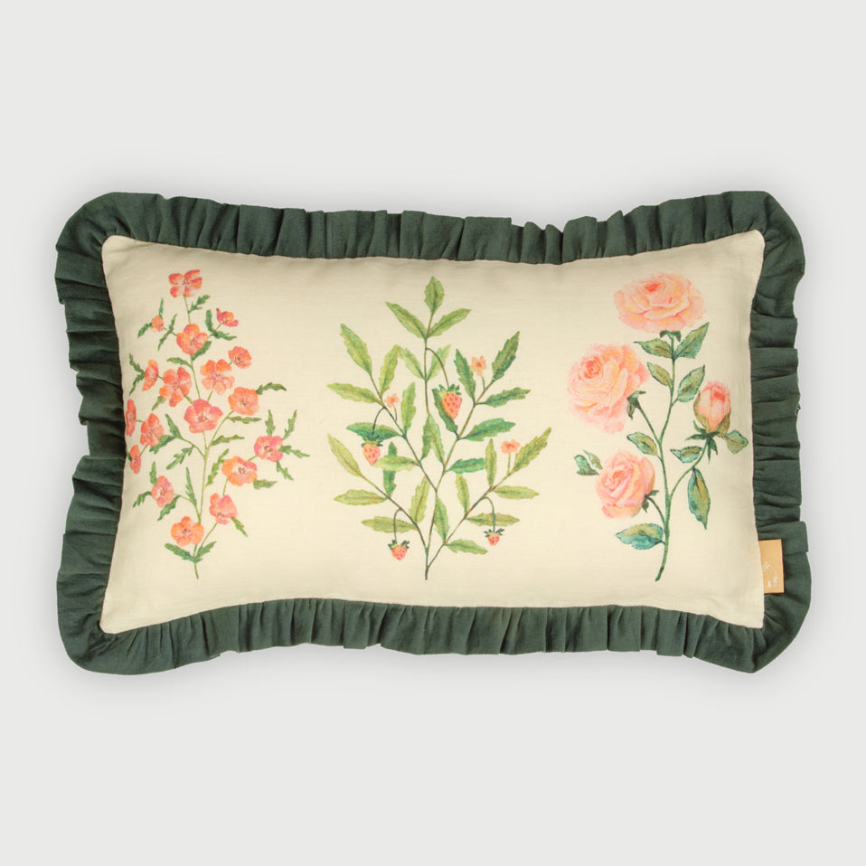 Fiora Ivory Linen Oblong Cushion Cover