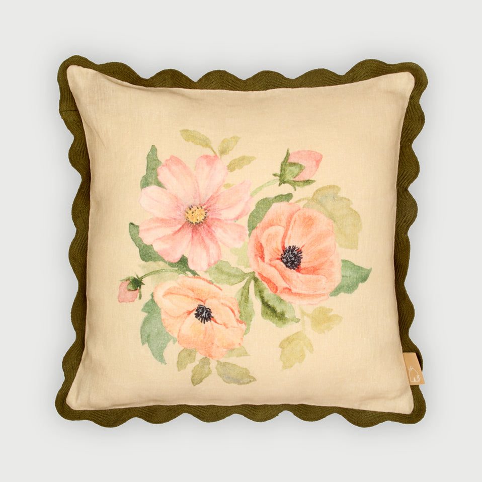 Annabella Amber Linen Cushion Cover