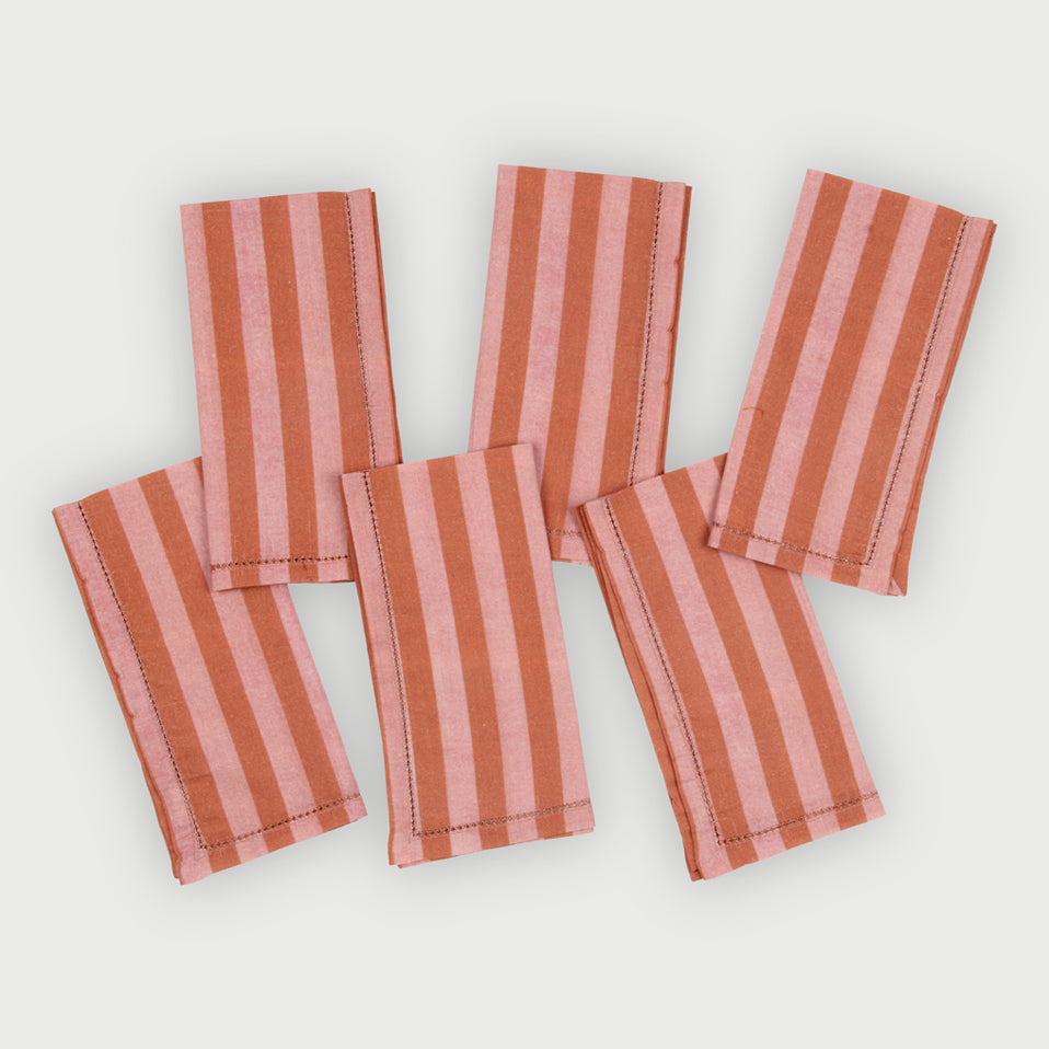 Linea Dusty Rose Cotton Table Napkins-Set of 6