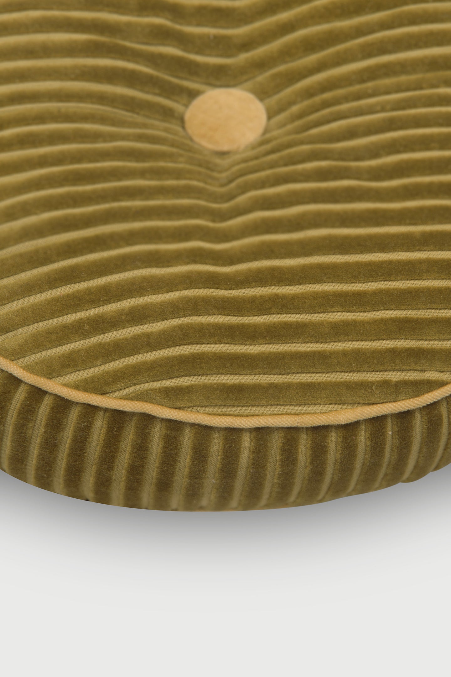 Luna Olive Velvet Round Cushion
