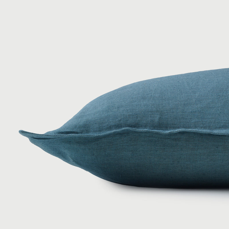 Azure Linen Pillow Cover