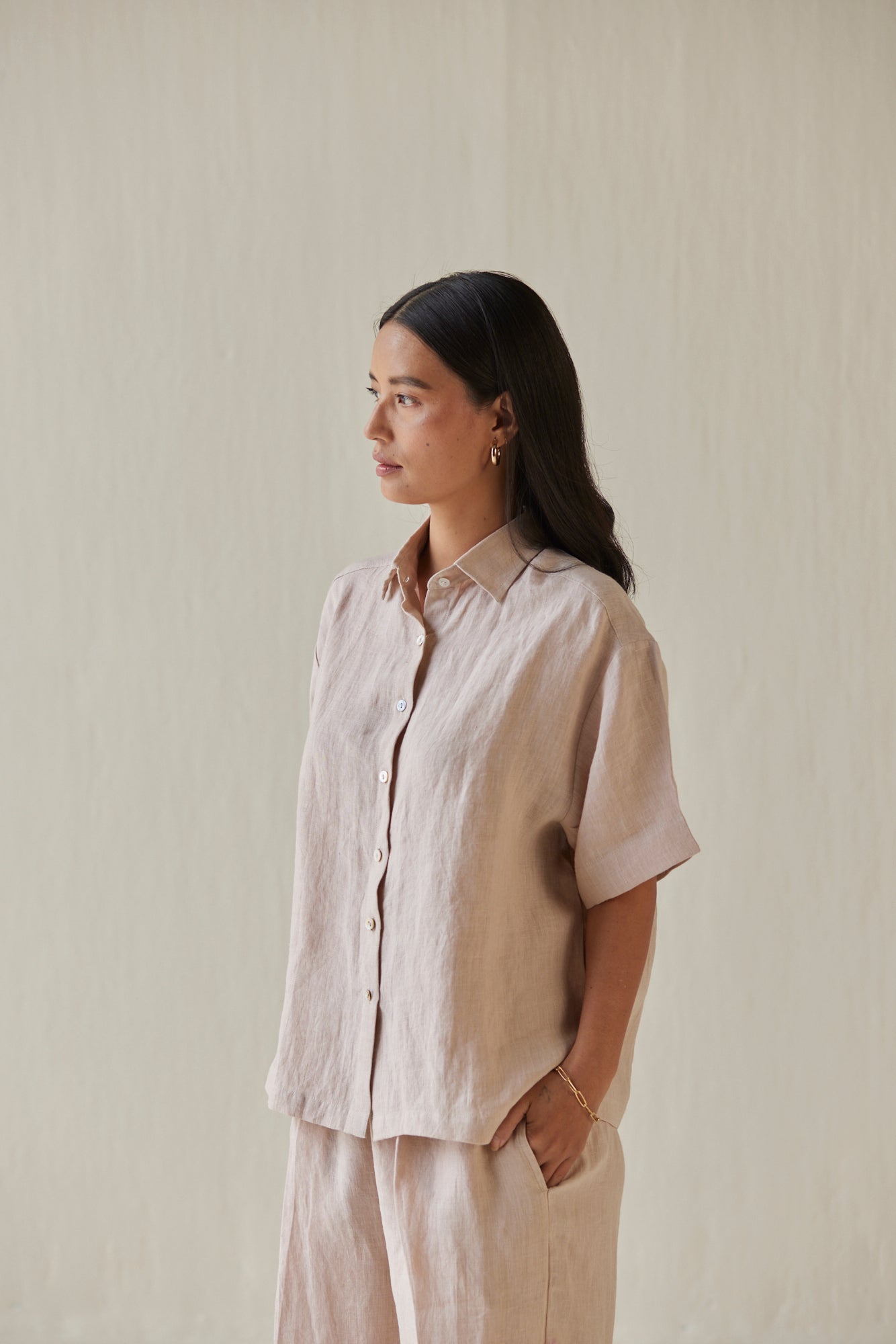 Oasis Linen Pink Shirt