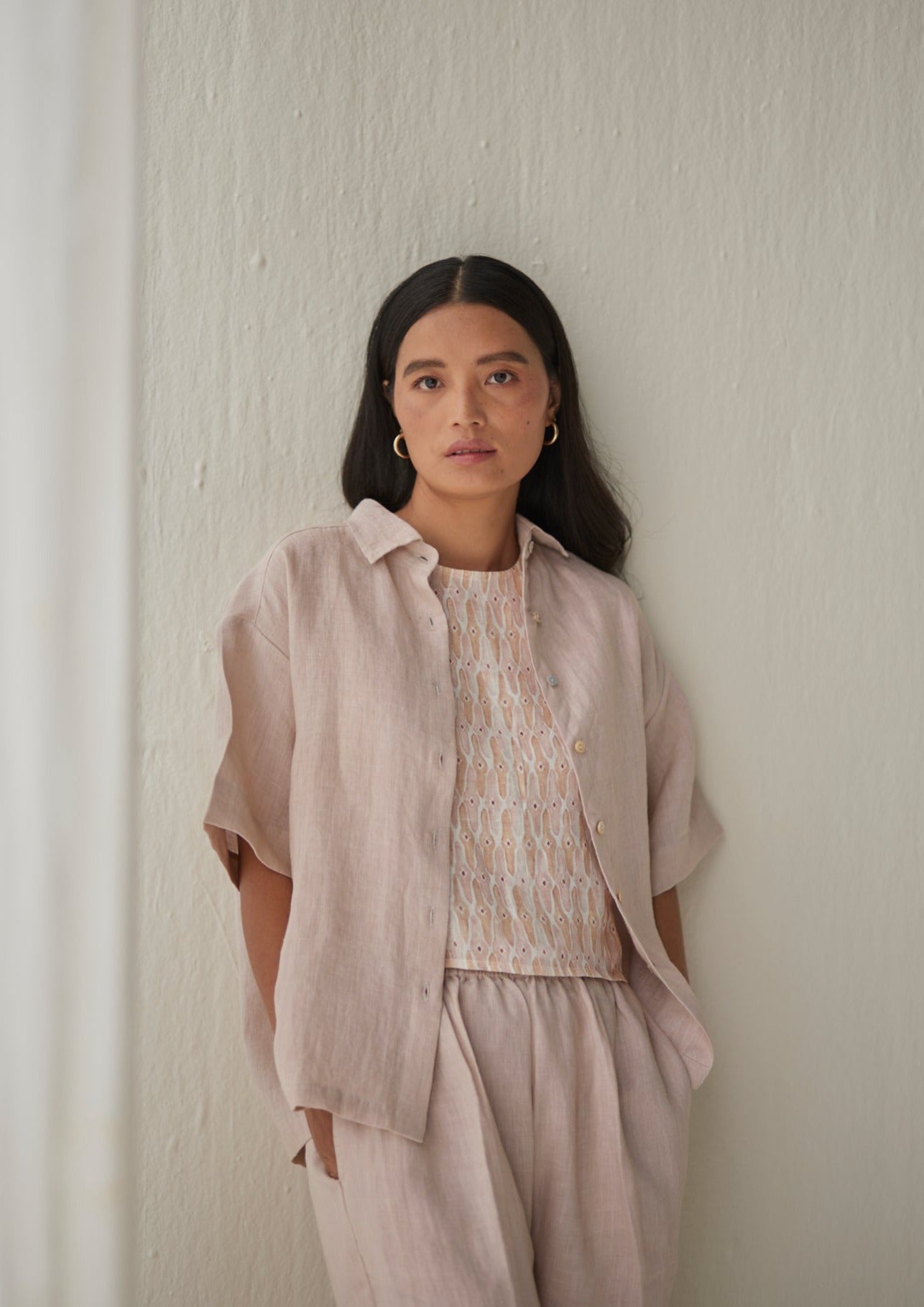 Oasis Linen Pink Shirt
