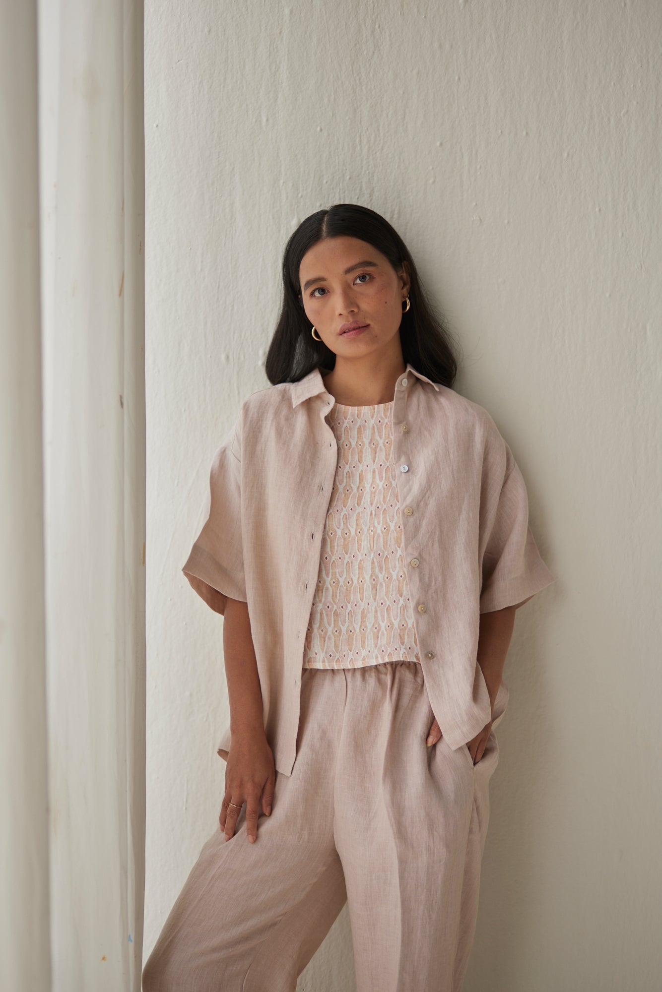 Oasis Linen Pink Shirt