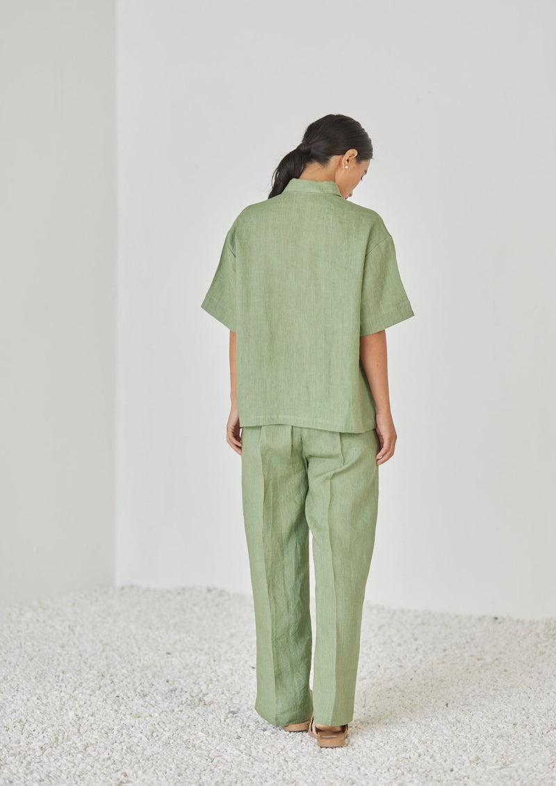 Oasis Linen Green Shirt