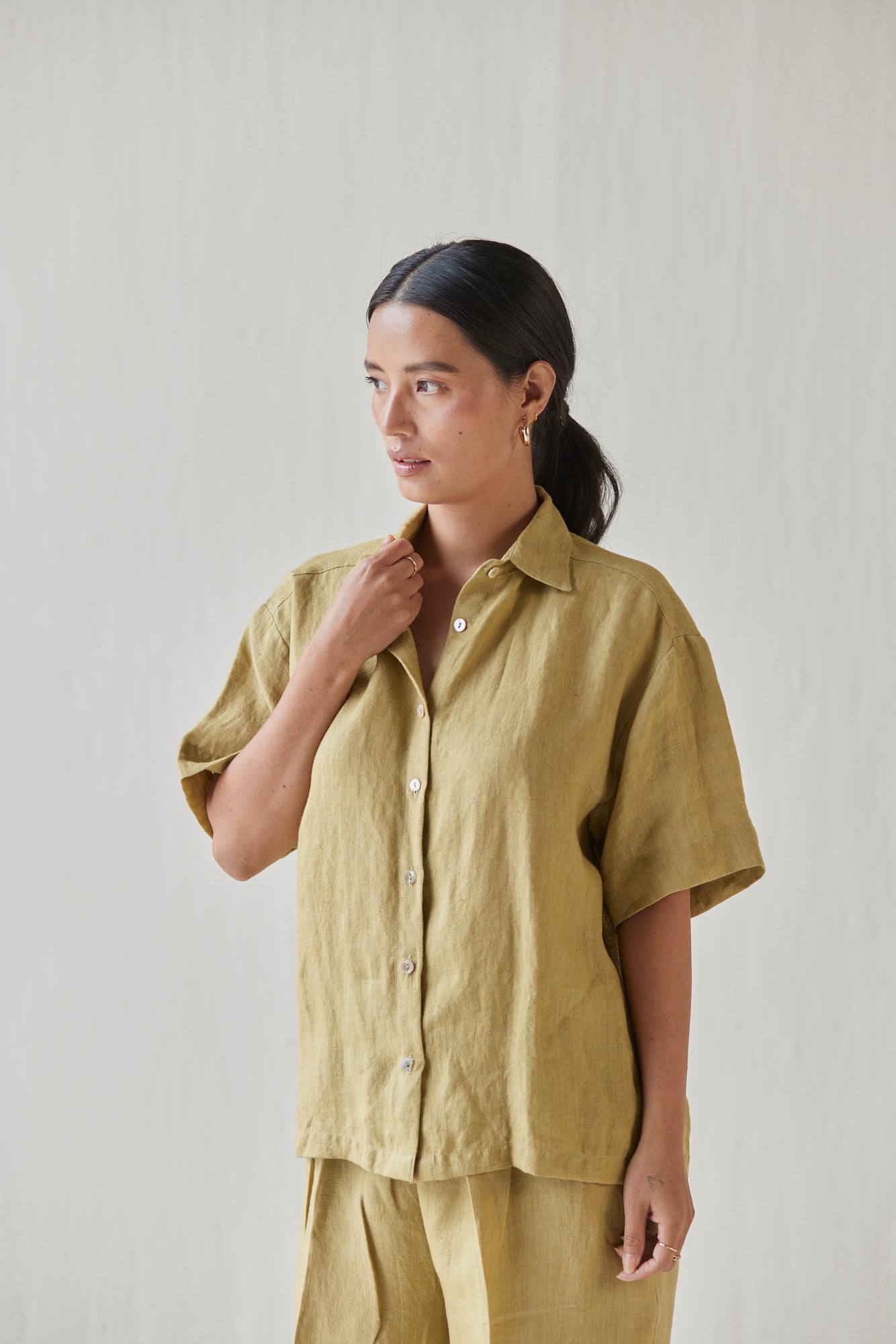 Oasis Linen Ochre Shirt