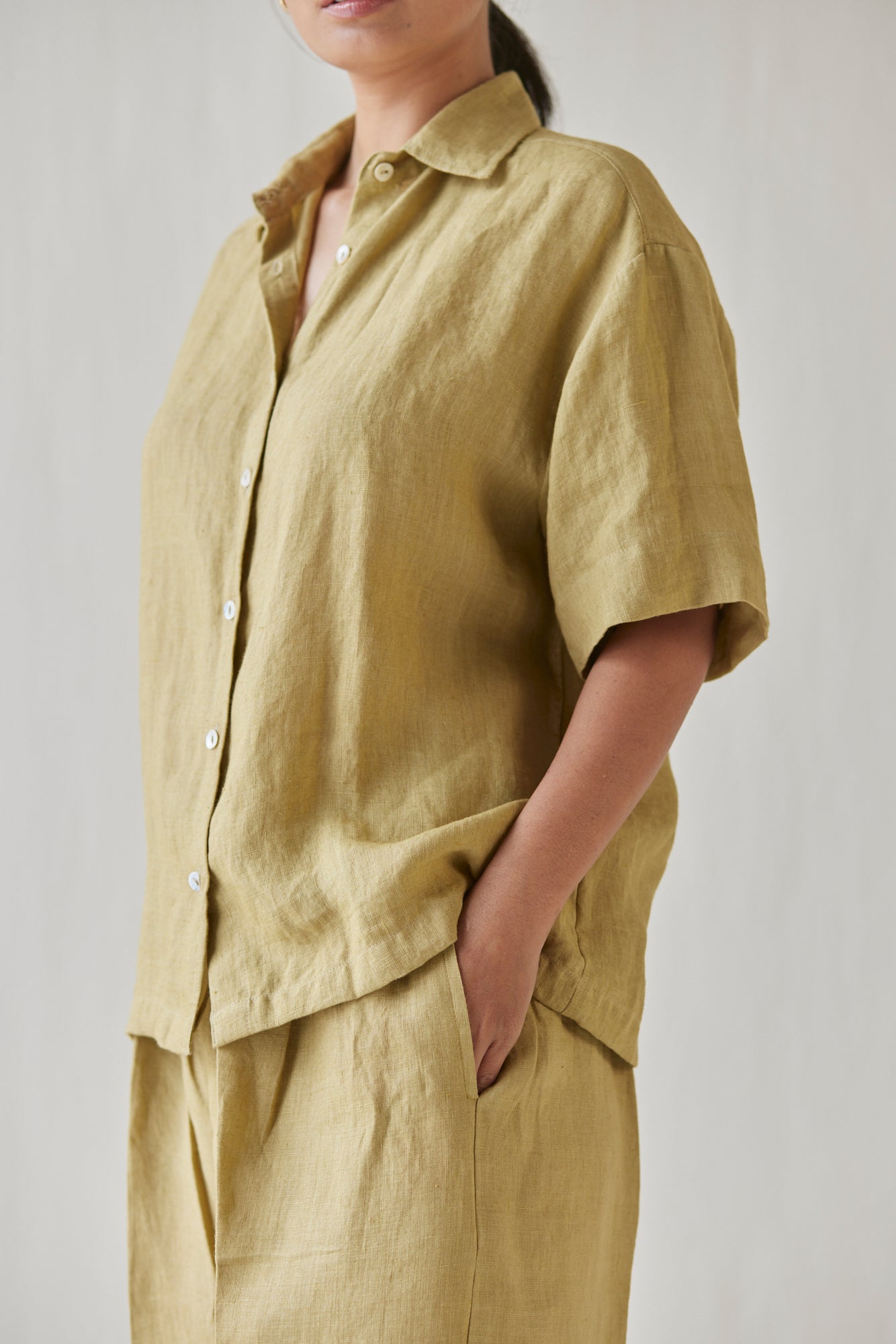 Oasis Linen Ochre Shirt