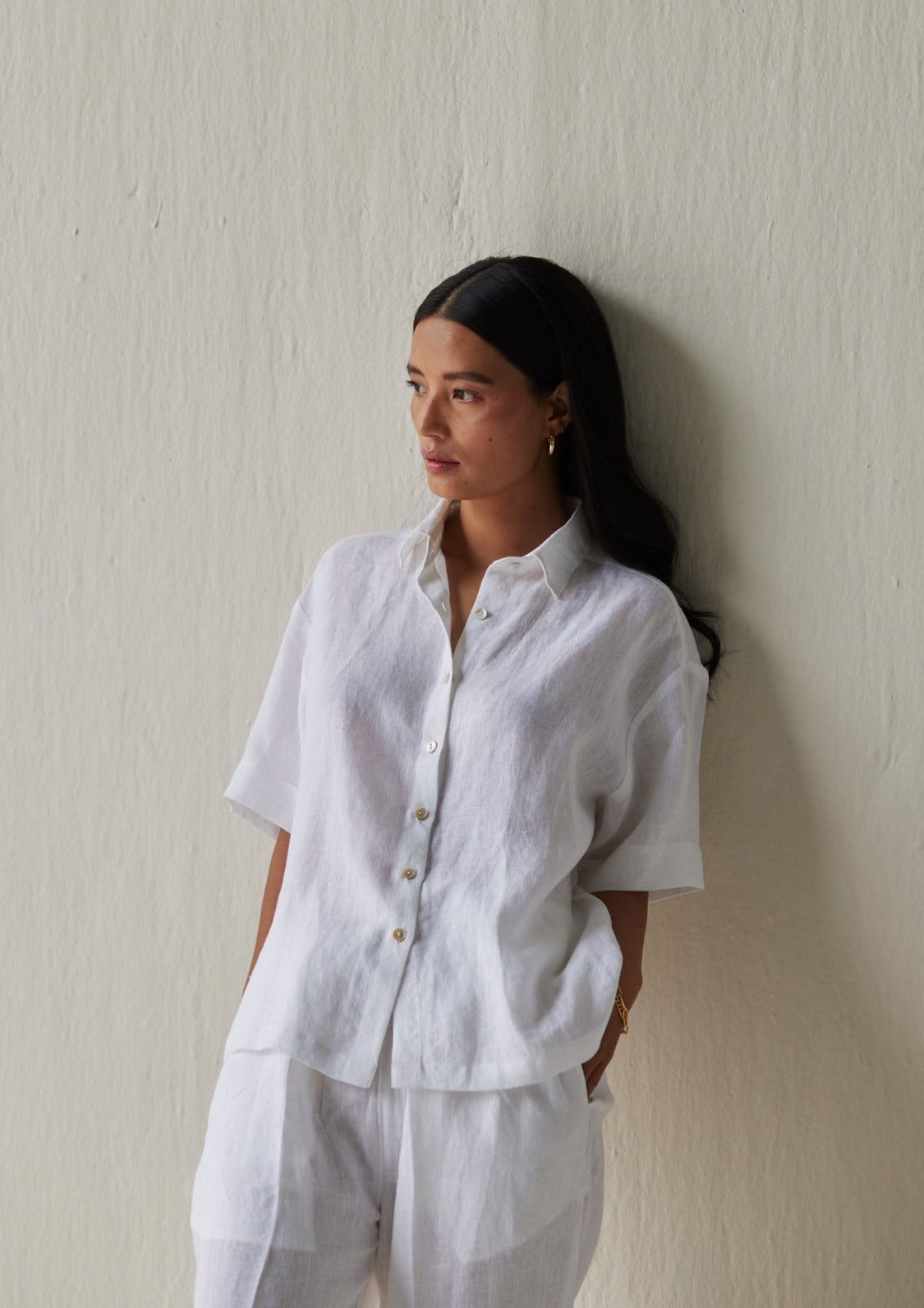 Oasis Linen White Shirt