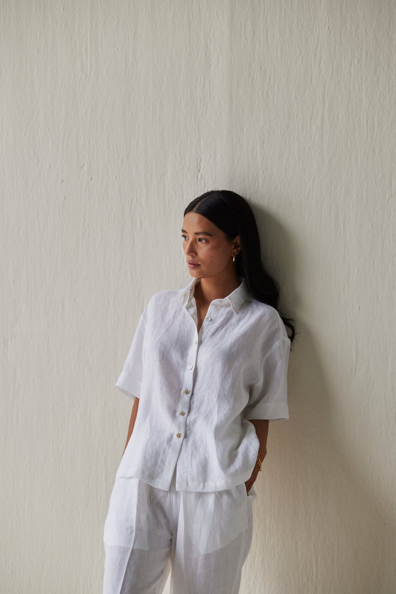 Oasis Linen White Shirt