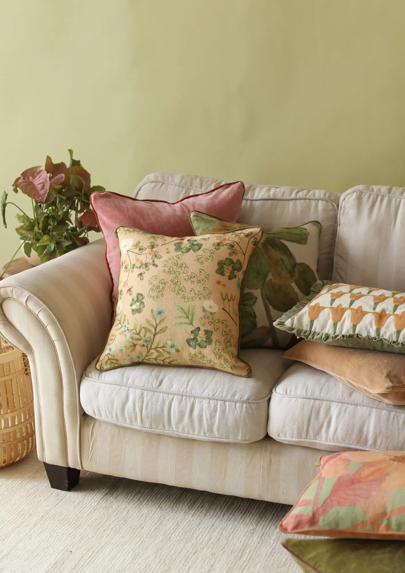 Valley Peach Linen Cushion Cover SanctuaryLiving