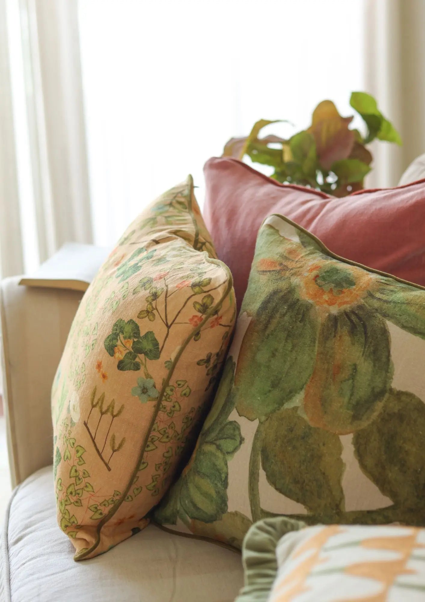 Valley Peach Linen Cushion Cover SanctuaryLiving