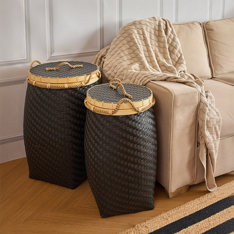Adana Handwoven Bamboo Basket-Black