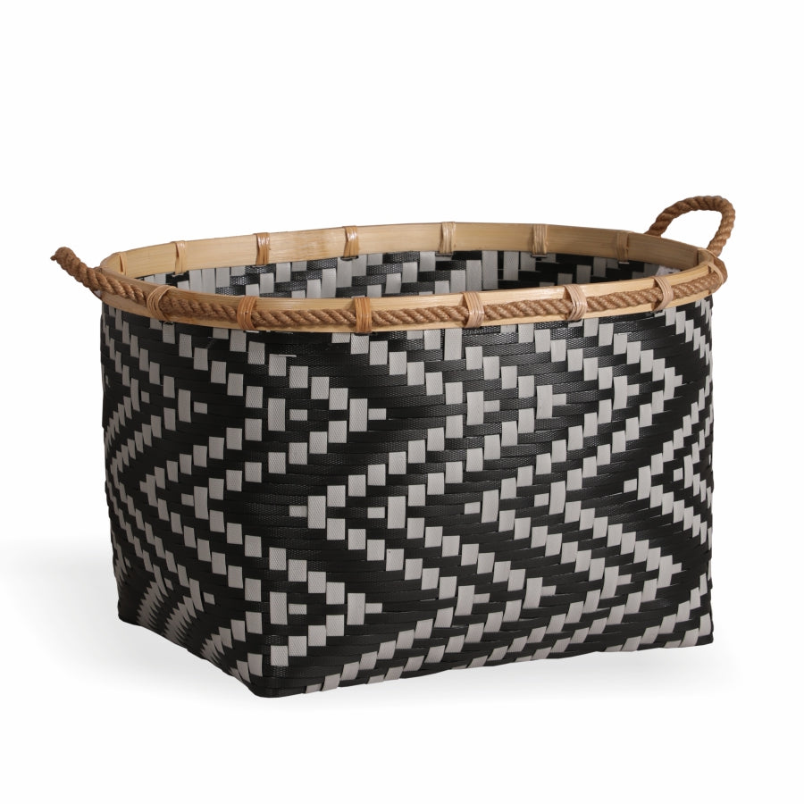 Antonio Handwoven Bamboo Oval Basket-Natural