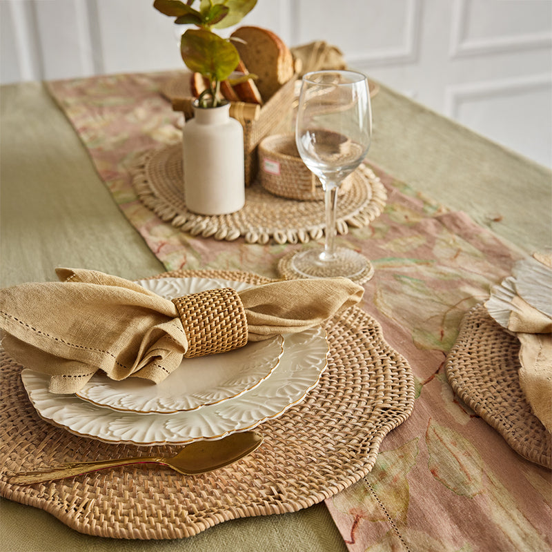 Ferrara Handwoven Rattan Star Placemat-Natural