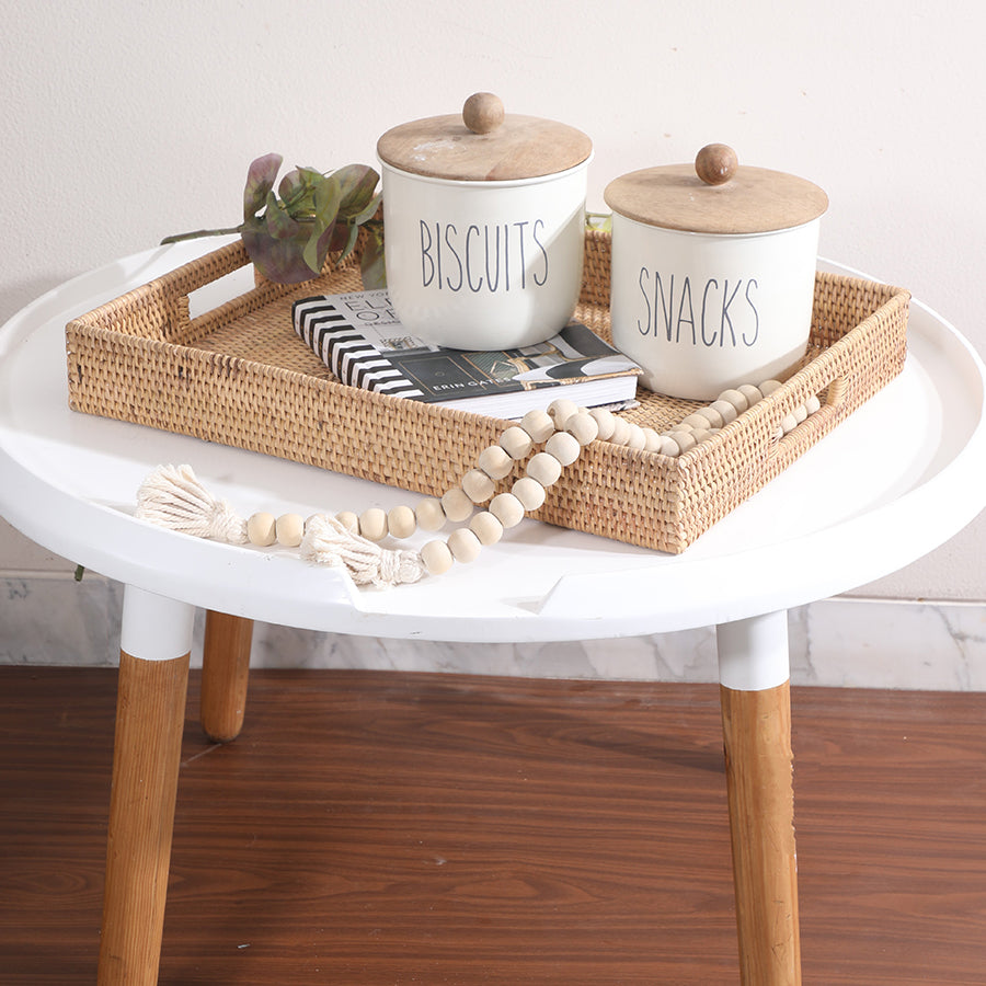 Manila Handwoven Rattan Tray-Natural
