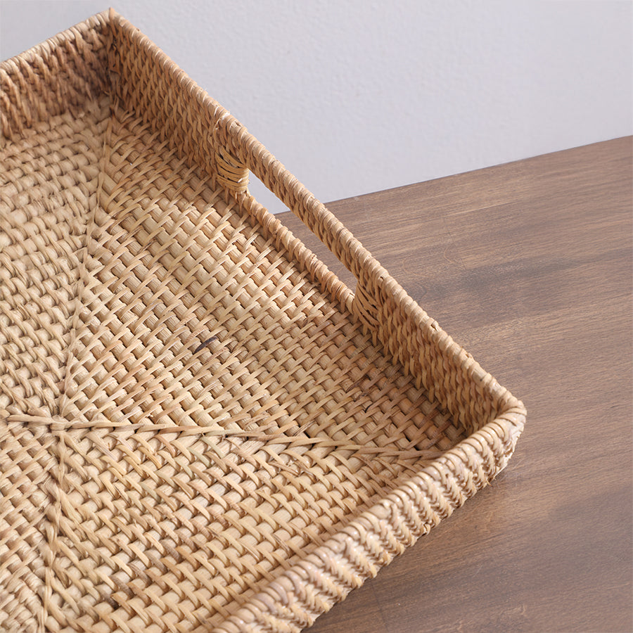 Manila Handwoven Rattan Tray-Natural