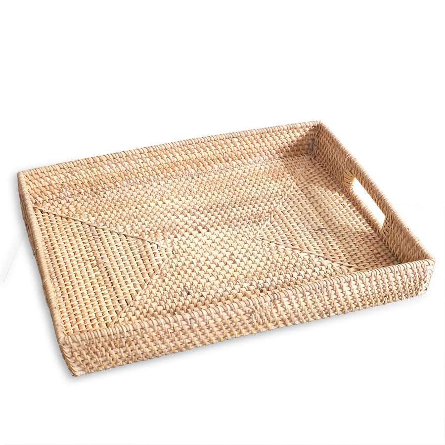 Manila Handwoven Rattan Tray-Natural