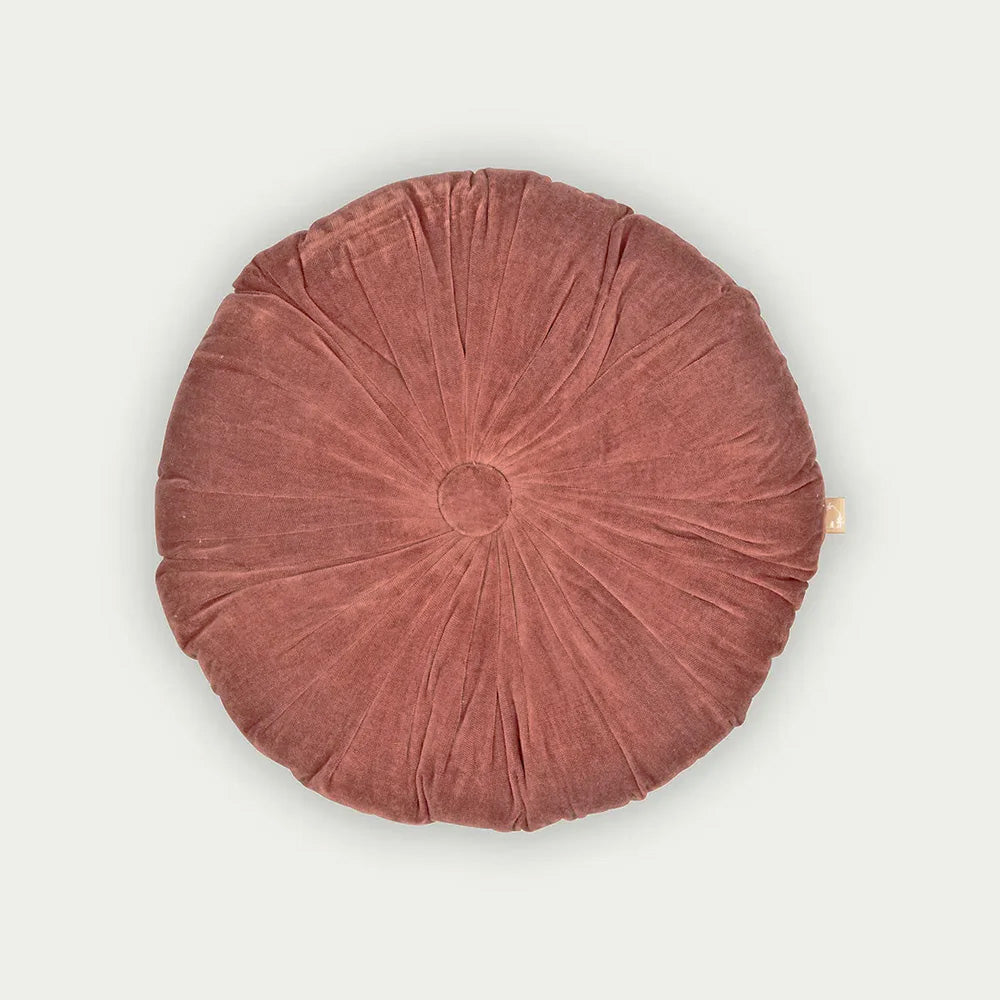 Cuddle Rhubarb Velvet  Round Cushion