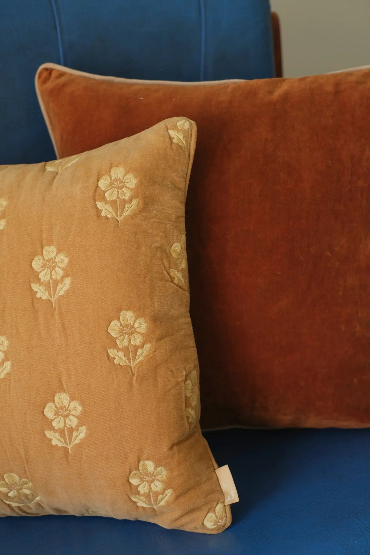 Lucia Amber Embroidered Velvet Cushion Cover SanctuaryLiving