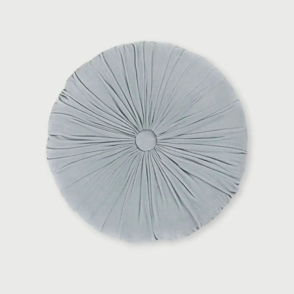 Cuddle Powder Blue Velvet Round Cushion