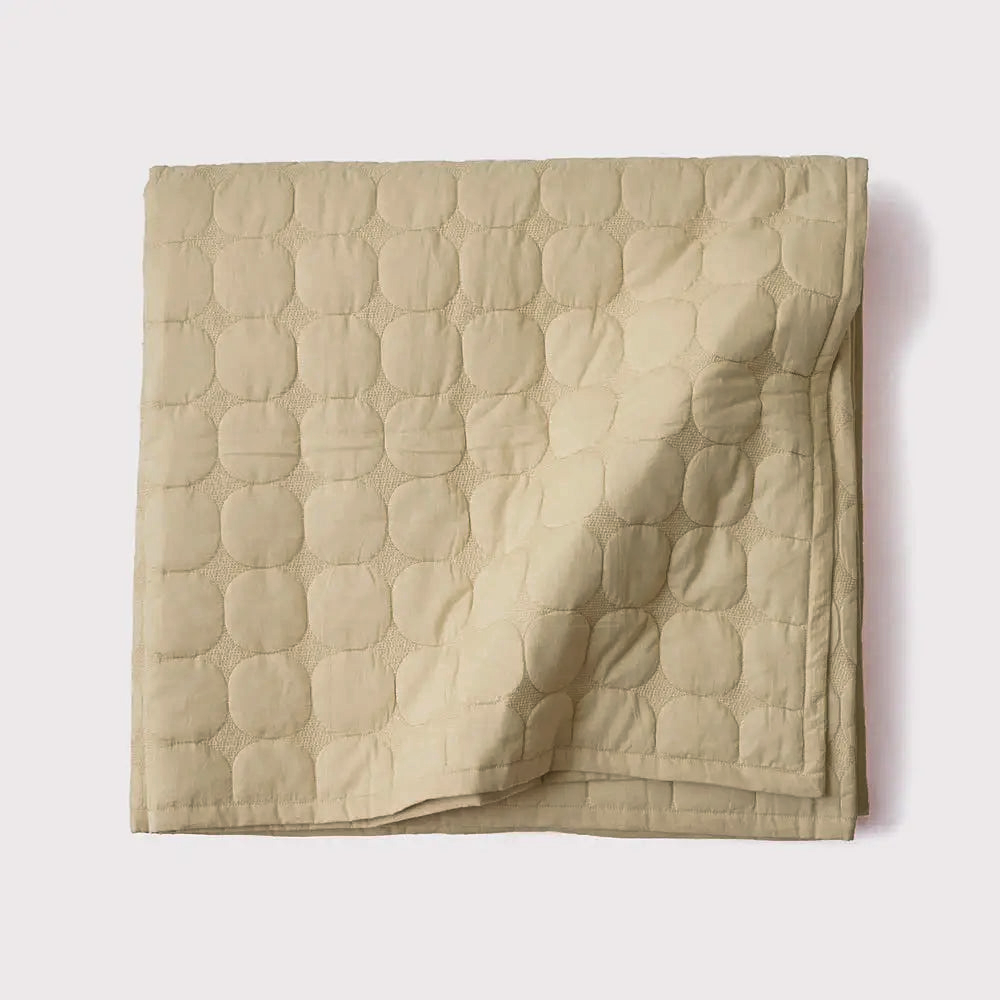 Zen Beige Cotton Quilted Bedding Set
